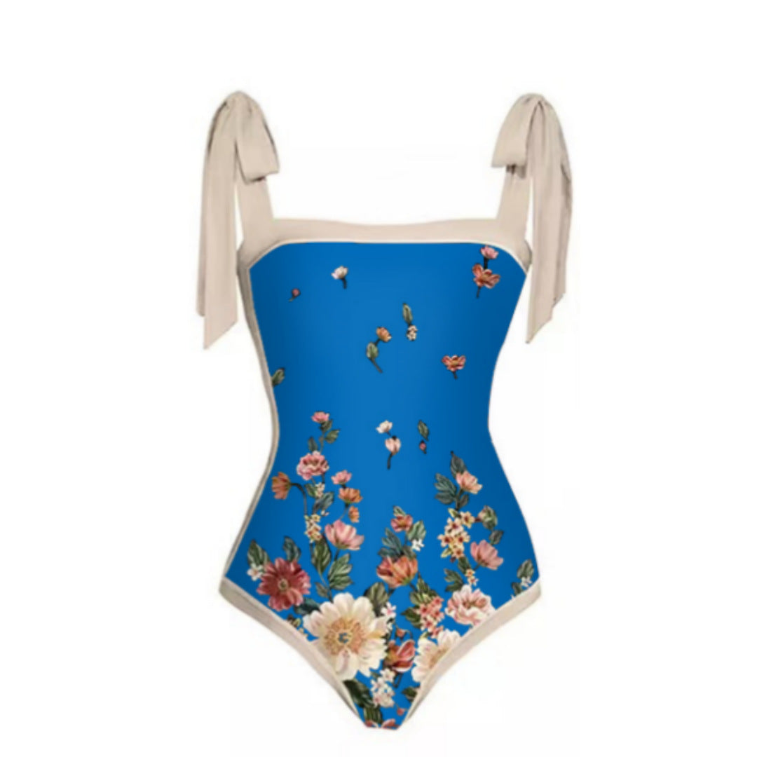 Mesh Two Piece French Swimsuit Digital Printing Sheath Dress Swimsuit for Women Bella Mia